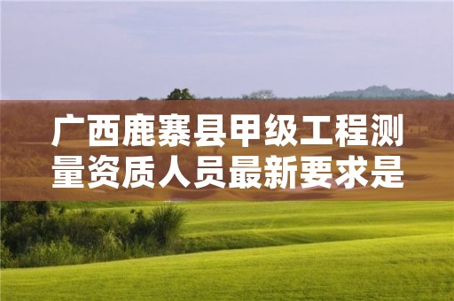 广西鹿寨县甲级工程测量资质人员最新要求是多少？