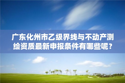 广东化州市乙级界线与不动产测绘资质最新申报条件有哪些呢？