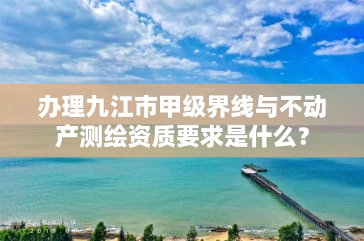 办理九江市甲级界线与不动产测绘资质要求是什么？