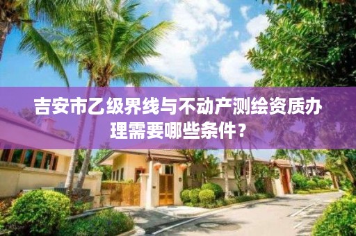 吉安市乙级界线与不动产测绘资质办理需要哪些条件？