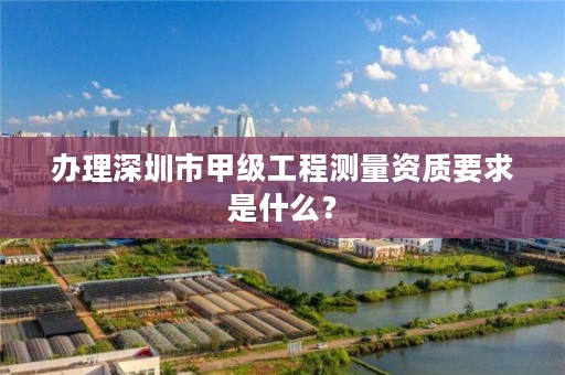 办理深圳市甲级工程测量资质要求是什么？