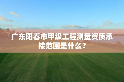 广东阳春市甲级工程测量资质承接范围是什么？