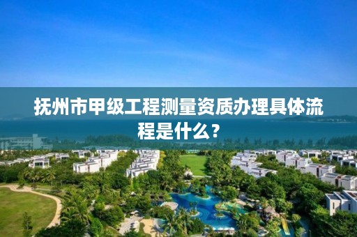 抚州市甲级工程测量资质办理具体流程是什么？