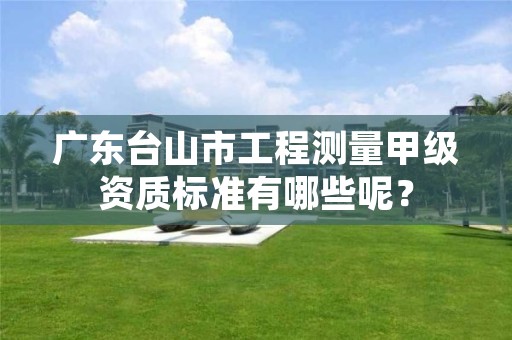 广东台山市工程测量甲级资质标准有哪些呢？