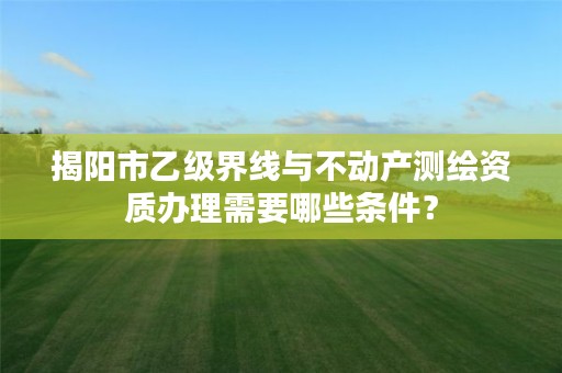 揭阳市乙级界线与不动产测绘资质办理需要哪些条件？