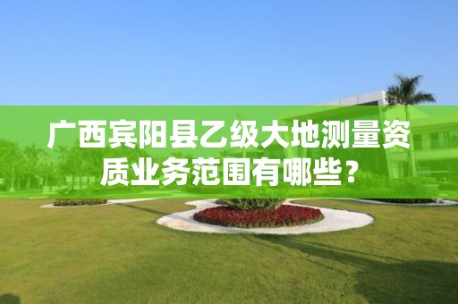 广西宾阳县乙级大地测量资质业务范围有哪些？