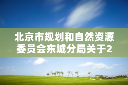 北京市规划和自然资源委员会东城分局关于2023年执法测绘服务单位的比选公告