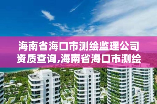 海南省海口市测绘监理公司资质查询,海南省海口市测绘监理公司资质查询电话