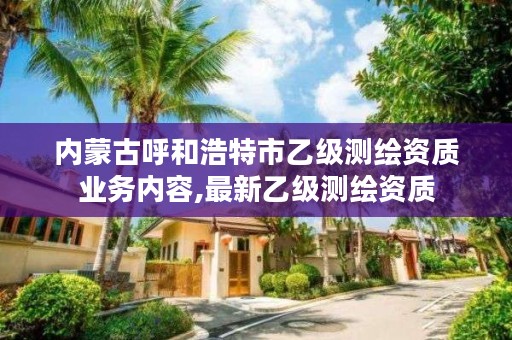 内蒙古呼和浩特市乙级测绘资质业务内容,最新乙级测绘资质