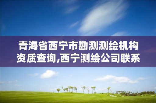 青海省西宁市勘测测绘机构资质查询,西宁测绘公司联系方式