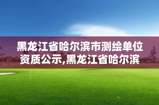 黑龙江省哈尔滨市测绘单位资质公示,黑龙江省哈尔滨市测绘局