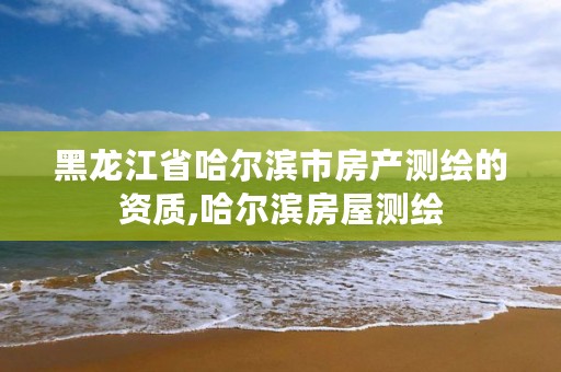 黑龙江省哈尔滨市房产测绘的资质,哈尔滨房屋测绘