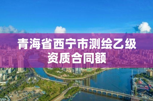 青海省西宁市测绘乙级资质合同额