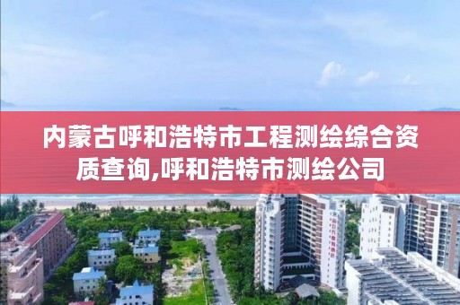 内蒙古呼和浩特市工程测绘综合资质查询,呼和浩特市测绘公司