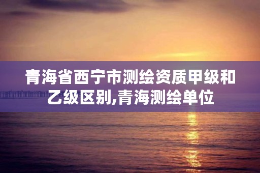 青海省西宁市测绘资质甲级和乙级区别,青海测绘单位