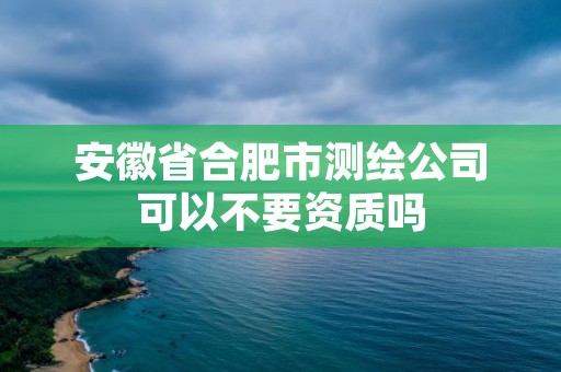 安徽省合肥市测绘公司可以不要资质吗