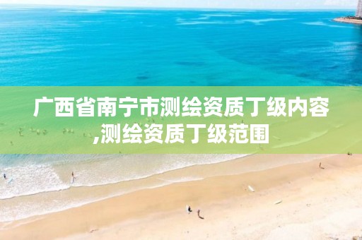 广西省南宁市测绘资质丁级内容,测绘资质丁级范围