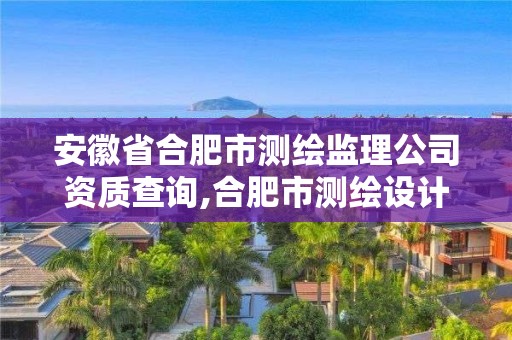 安徽省合肥市测绘监理公司资质查询,合肥市测绘设计研究院是国企吗