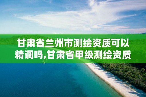 甘肃省兰州市测绘资质可以精调吗,甘肃省甲级测绘资质单位