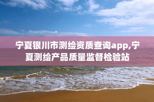 宁夏银川市测绘资质查询app,宁夏测绘产品质量监督检验站