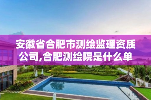 安徽省合肥市测绘监理资质公司,合肥测绘院是什么单位