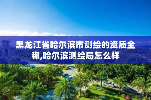 黑龙江省哈尔滨市测绘的资质全称,哈尔滨测绘局怎么样