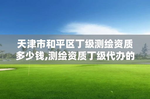 天津市和平区丁级测绘资质多少钱,测绘资质丁级代办的多少钱