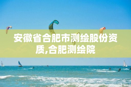 安徽省合肥市测绘股份资质,合肥测绘院