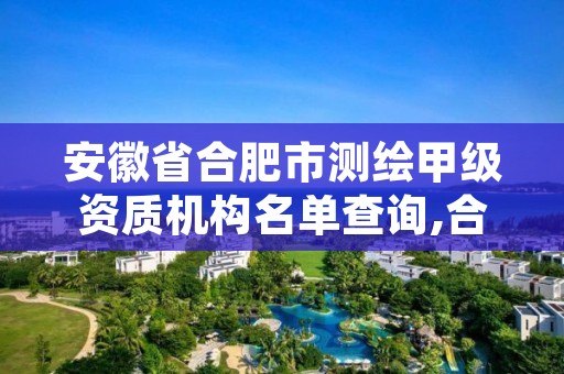 安徽省合肥市测绘甲级资质机构名单查询,合肥市测绘设计