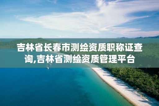 吉林省长春市测绘资质职称证查询,吉林省测绘资质管理平台