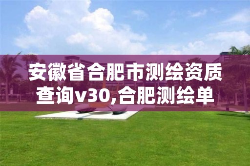 安徽省合肥市测绘资质查询v30,合肥测绘单位