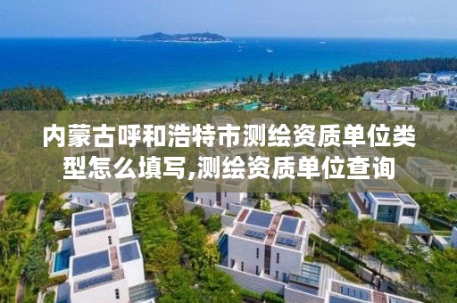 内蒙古呼和浩特市测绘资质单位类型怎么填写,测绘资质单位查询