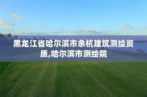 黑龙江省哈尔滨市余杭建筑测绘资质,哈尔滨市测绘院