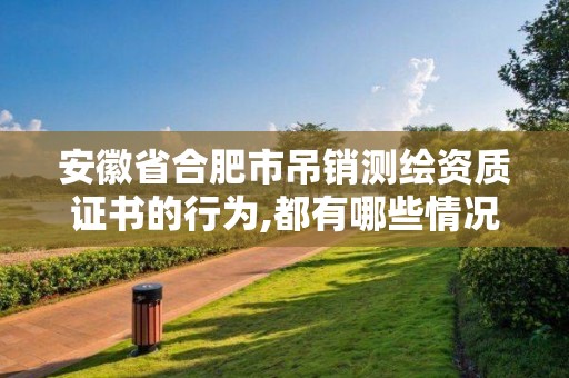 安徽省合肥市吊销测绘资质证书的行为,都有哪些情况欲与办理注销和吊销测绘资质