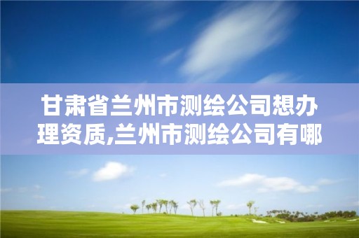 甘肃省兰州市测绘公司想办理资质,兰州市测绘公司有哪些