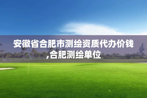 安徽省合肥市测绘资质代办价钱,合肥测绘单位