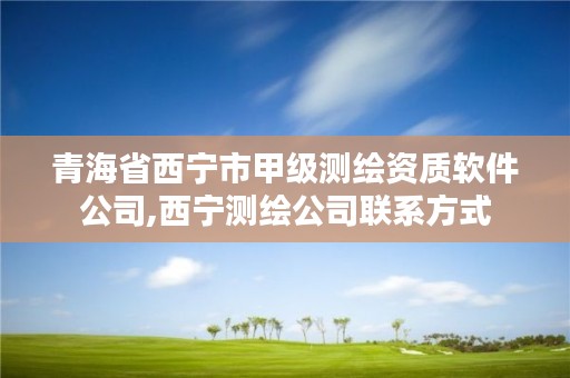 青海省西宁市甲级测绘资质软件公司,西宁测绘公司联系方式