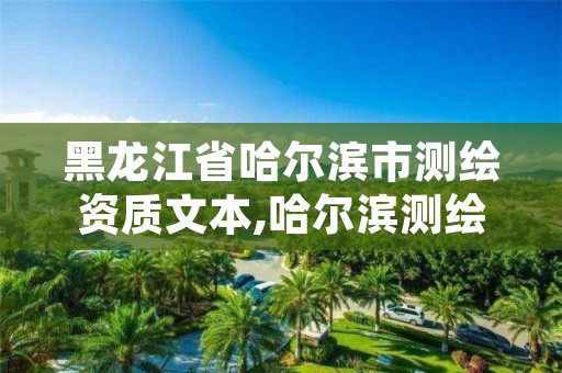 黑龙江省哈尔滨市测绘资质文本,哈尔滨测绘地理信息局