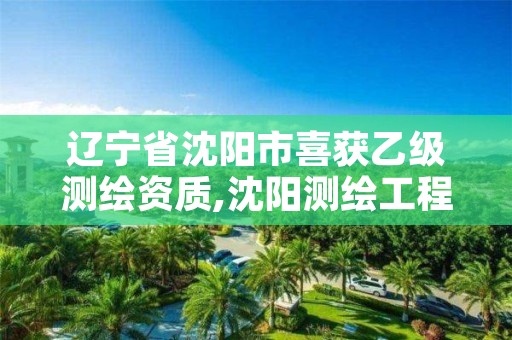 辽宁省沈阳市喜获乙级测绘资质,沈阳测绘工程