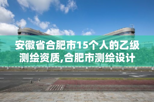 安徽省合肥市15个人的乙级测绘资质,合肥市测绘设计院