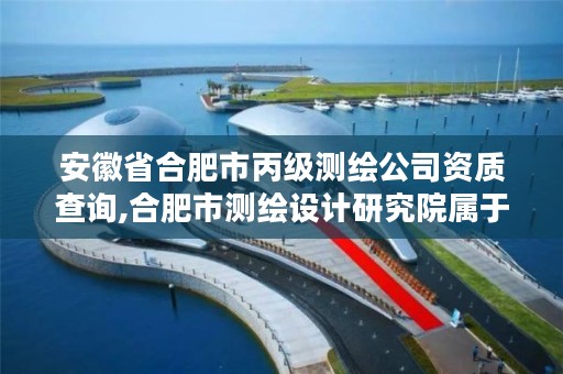 安徽省合肥市丙级测绘公司资质查询,合肥市测绘设计研究院属于企业吗?