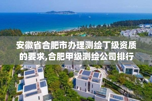 安徽省合肥市办理测绘丁级资质的要求,合肥甲级测绘公司排行