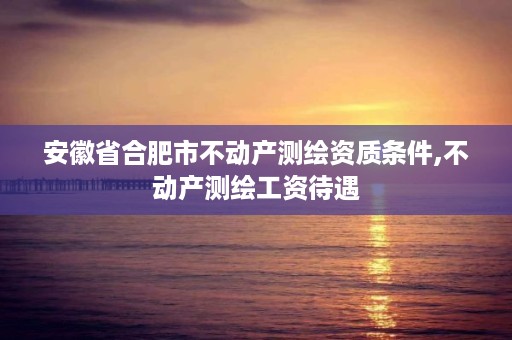 安徽省合肥市不动产测绘资质条件,不动产测绘工资待遇