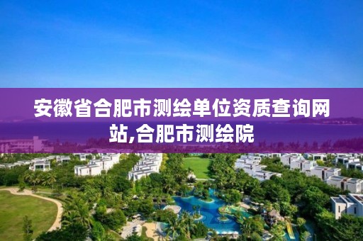 安徽省合肥市测绘单位资质查询网站,合肥市测绘院