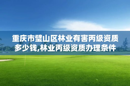 重庆市璧山区林业有害丙级资质多少钱,林业丙级资质办理条件