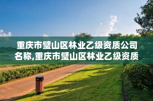 重庆市璧山区林业乙级资质公司名称,重庆市璧山区林业乙级资质公司名称查询