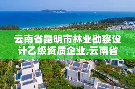 云南省昆明市林业勘察设计乙级资质企业,云南省昆明市林业勘察设计乙级资质企业有哪些