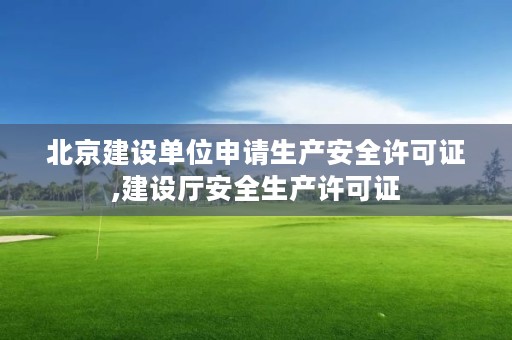 北京建设单位申请生产安全许可证,建设厅安全生产许可证