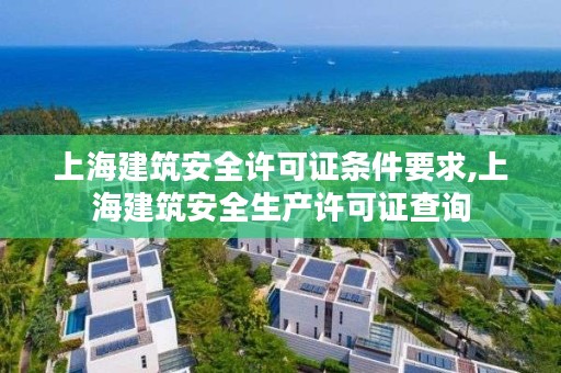 上海建筑安全许可证条件要求,上海建筑安全生产许可证查询