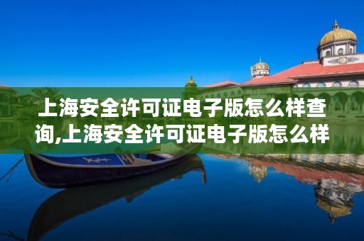 上海安全许可证电子版怎么样查询,上海安全许可证电子版怎么样查询